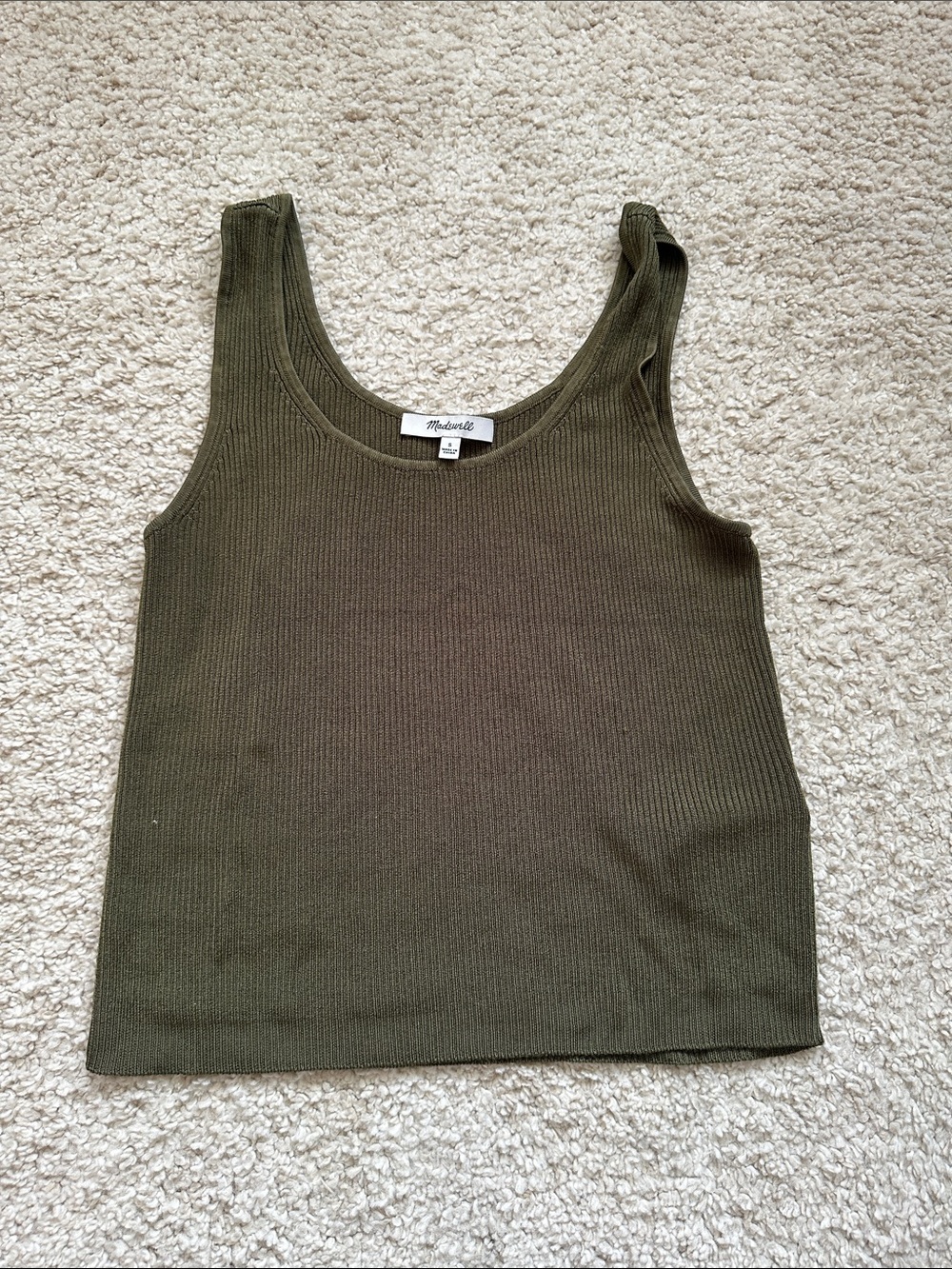 Madewell Olive Green Ribbed Scoop Tank